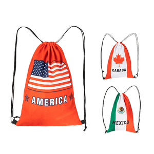Hot Selling All-National Flag Drawstring Backpack Bag American Mexican-Set Fans Premium Polyester Promotional Sportpacks