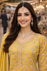 Ensemble Salwar Kameez pakistanais de haute qualité en tissu de soie Chinon Airtex, coupe droite, bordure élégante, avec dupatta assortie, en promotion - Product Image 2