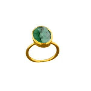 Emerald Gemstone Cocktail Ring, 925 Sterling Silver Men's Wear Ring, Handmade Gemstone Rings