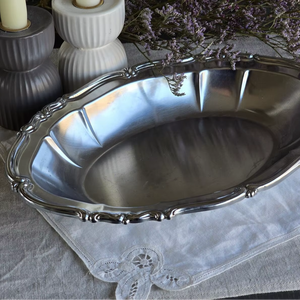 Centerpiece Vintage <b>Silver</b> <b>Bowl</b> Antique <b>Silver</b> Serveware <b>Silver</b> Decorative Platter Luxury Tableware Styling Classic <b>Silver</b> - Product Image 1