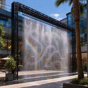 Fontaine à rideau d'eau numérique programmable RGB Water Crown avec logo et texte personnalisés pour projets paysagers commerciaux - Product Image 5