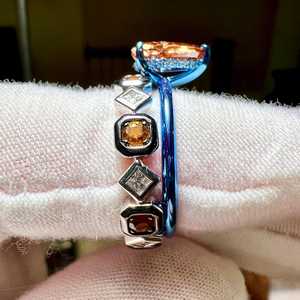 Éblouissant VVS Moissanite 14K Or Double Bande Anneau Conception Unique Pour Fiançailles Look Moderne Éclat Longue Durée Cadeau Parfait - Product Image 5