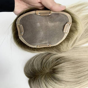 Perruque de 18 pouces en soie naturelle base grise 13x4 pu peau cheveux de yak humains topper pour femmes noires partie commerce 24 pouces pu - Product Image 1