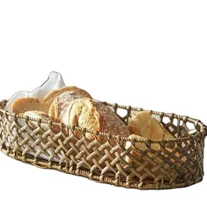 Latest Arrival Rattan Bread Basket High Quality Premium Long Oval Jute Bread Basket Elegant For Home Kitchen Beakery Usage