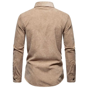 Chemise d'affaires décontractée pour hommes Chemises habillées personnalisées de haute qualité avec manches longues Tissu tricoté en flanelle respirant - Product Image 2