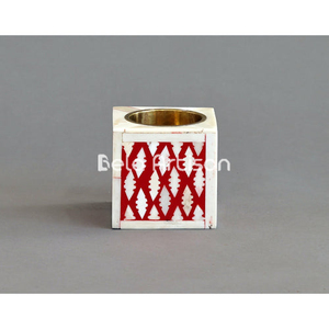 Tribal Pattern Bukhoor Burner in Black & <b>White</b> <b>Acrylic</b> with Stainless Steel Base for Aromatic Use - Product Image 3