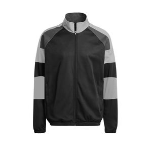 Survêtement de sport deux pièces en nylon zippé personnalisable pour homme, coupe ajustée avec bandes latérales, style sportif, coupe-vent - Product Image 3