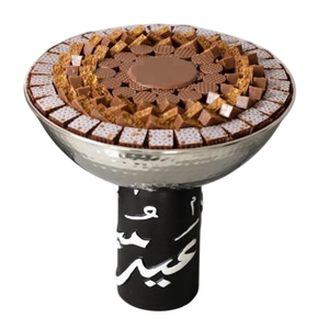 Cuenco de Metal plateado de calidad de lujo con soporte, exhibición de postres de acero inoxidable martillado, cuenco de Chocolate, platos de servidor de dulces - Product Image 1