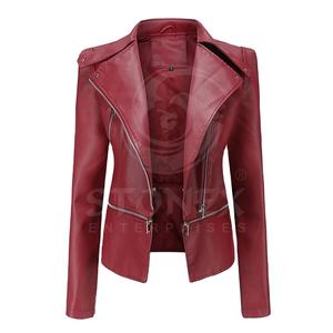 Nuevo diseño de chaquetas de cuero Ropa de moda Chaqueta con cremallera super suave Premium/chaqueta de cuero para mujer. - Product Image 1