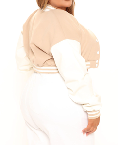 Chaqueta Bomber Universitaria de Invierno para Mujer, Estampada, Transpirable, con Color y Logotipo Personalizados, Servicio OEM, Venta al Por Mayor - Product Image 6