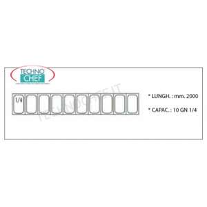 Vitrine réfrigérée pour ingrédients de pizza de 200 cm de long pour 10 contenants GN 1/4, équipement de cuisine commerciale - Product Image 1
