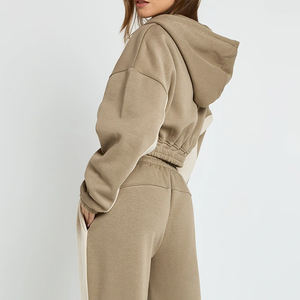 Ensemble de survêtement deux pièces color block pour femme, décontracté et respirant, 2026, avec taille élastique et cordons de serrage pour un ajustement confortable - Product Image 5