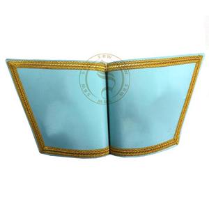 Masonic Regalia Lodge Gauntlet Cuffs Liso con flecos plateados Craft Officer Cuff con logotipo personalizado Puños masónicos de tamaño personalizado - Product Image 4