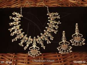 Ensemble élégant de collier oxydé Antique de Style fleur - Product Image 2