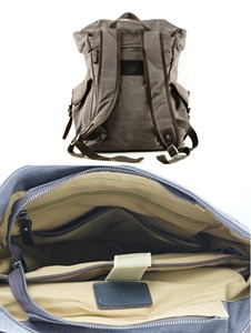 กระเป๋าเป้สะพายหลังหนังพรีเมียม ผ้าแคนวาส ทนทาน เหมาะสำหรับการเดินทางกลางแจ้ง ไปโรงเรียน ทำงาน เดินป่า ใช้ได้ทั้งชายและหญิง ความจุขนาดใหญ่ หลายช่องใส่ของ รุ่น CBP-0100 - Product Image 6