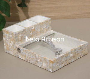 Porte-serviettes en résine personnalisable pour hôtel, restaurant, usage domestique, incrustation de résine, coquillage fait à la main, nacre et résine - Product Image 4