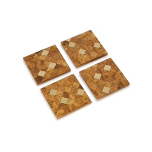 Sous-verres en bois classiques écologiques en gros pour boissons chaudes/froides (OEM) |   Protection de table pour la maison, le bureau, le café, le restaurant - Product Image 3