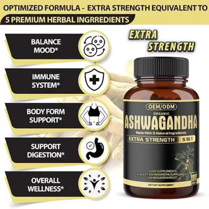 Cápsulas de Extracto de Raíz de Ashwagandha OEM/ODM para Dormir, Mejorar el Estado de Ánimo y la Energía, Grado Alimenticio en Botella, Salud para Hombres y Mujeres - Product Image 4