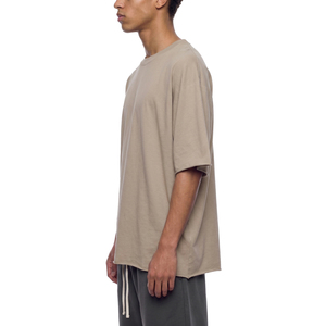 Heavyweight Boxy Raw Edge T-<b>Shirt</b> for Unisex 100% Cotton Solid <b>Long</b> <b>Tee</b> - Product Image 4