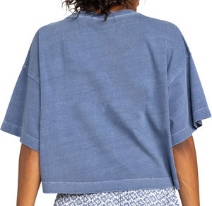 T-shirt court et ample pour femme, écologique, 100% coton/polyester, séchage rapide, vêtements de sport athlétiques, col rond, épaules tombantes - Product Image 5