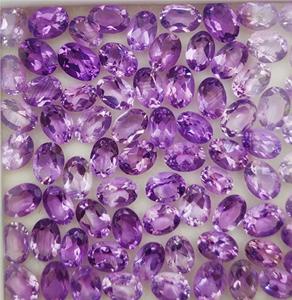 Améthyste brésilienne naturelle, taille ovale facettée, couleur violette, pierre en vrac calibrée, Coscatl Exports, évaluation tierce partie en ligne - Product Image 2