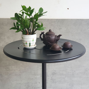 Table haute pliable 61,5 cm avec plateau rainuré et base ronde en fer de 60 mm pour bars à domicile et centres commerciaux – Table à cocktails - Product Image 3
