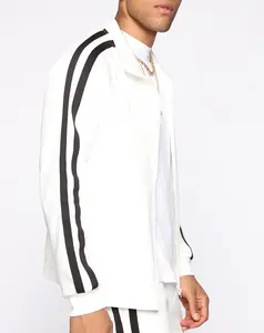 Ropa personalizada para hombre, de lana a Sudadera con capucha y cremallera completa 3 rayas, chándal personalizado con diamantes de imitación - Product Image 5