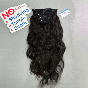 Clip en gros dans les cheveux humains Super Double Drawn Hair Bundle 100% cheveux vierges non transformés Meilleur vendeur - Product Image 6