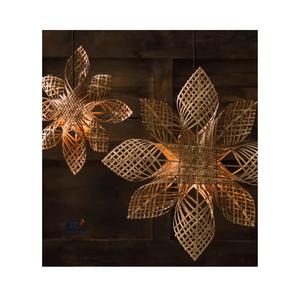 Nuevo artículo, tiempo de vacaciones, copos de nieve de bambú tejidos a mano, adornos colgantes DIY, estrella de bambú para decoración de Navidad - Product Image 4