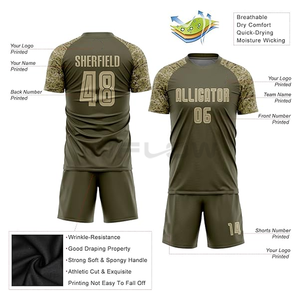 Camiseta de fútbol 100%, tela de poliéster, camiseta de fútbol, camiseta de equipo, productos de secado rápido, Impresión de logotipo personalizado - Product Image 2