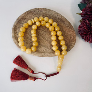Ambre naturel jaune de la Baltique, chapelet islamique, 33 perles - Product Image 4