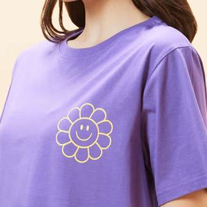 Camiseta estampada de ajuste relajado para mujer de algodón 100% para verano, camiseta informal transpirable a la moda para uso diario y ropa de calle - Product Image 4