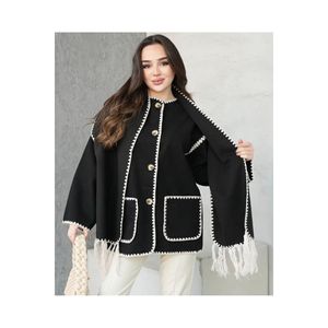 แจ็กเก็ตคาร์ดิแกนผ้าแคชเมียร์ปักลายสำหรับผู้หญิงผ้าพันคอหรูหรา - Product Image 2