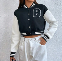 Ventes en gros de vestes universitaires imprimées pour femmes de haute qualité, automne-hiver, manches longues, imperméables, matelassées, en cuir personnalisé