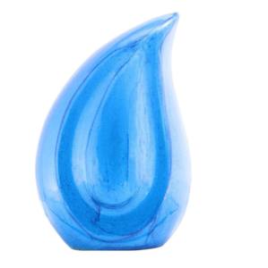 Urnas de cremación para adultos de aluminio plateado y azul, gran venta de urnas de cremación para cenizas humanas con forma de lágrima - Product Image 5