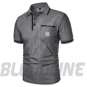 Camiseta de Manga Corta para Hombre Bloodline, Color Sólido, Tejido de Algodón, Transpirable, Corte Regular Formal, 220g, Negro - Product Image 6