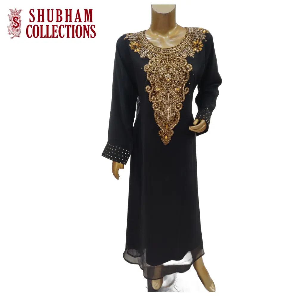 Super Dress Women Fashion Embroidered Long Kaftan Jellaba Muslim Clothing Dubai Long Sleeve Abaya Ladies Evening Dresses