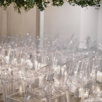 Chaise de mariage transparente en résine plastique, chaises Chiavari transparentes pour mariages, chaise transparente pour événements