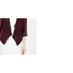 เสื้อสเวตเตอร์ผู้หญิงสีม่วงไซส์เล็ก Calvin Klein รุ่น Illusion-Sleeve ประดับด้วยคริสตัล - Product Image 3