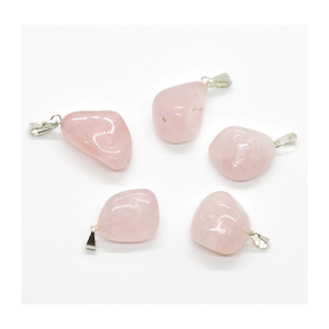 จี้หินทัมเบิ้ลโรสควอตซ์พร้อมพวงกุญแจคริสตัลรูปจักระ - Product Image 4