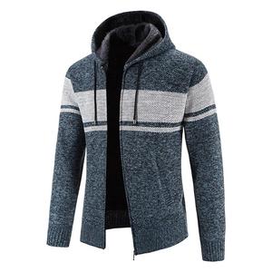Homme tricoté vestes décontractées avec capuche hommes pull manteau Y2K sweats à capuche coréen Streetwear Baseball pulls Jersey haut vêtements - Product Image 2