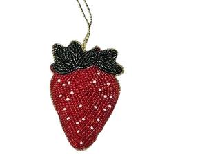 Cuentas Colgantes de Zari con Diseño de Fresa Hechas a Mano, Accesorio Decorativo de Seda y Piedra para el Hogar, Ropa, Llaveros, Regalos y Decoración Festiva - Product Image 2