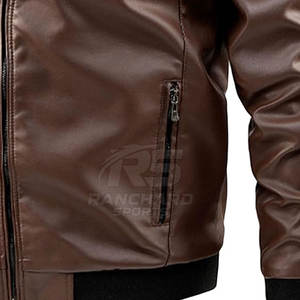 Chaqueta Bomber de Cuero Suave, Moderna, Casual, Cómoda, Elegante, Estilo Vintage - Product Image 5