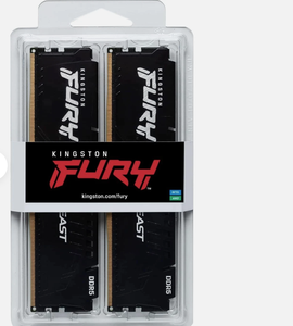 Nuovissima memoria RAM Kingston Fury Beast da 128GB (2 x 64GB) 288-Pin DDR5 5600 (PC5 44800) RGB - Product Image 1