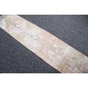 พรมวินเทจขนาดเล็ก, พรมตุรกีขนาด 1.9x9.8 ฟุต, พรมสีน้ำตาล พรมขนสัตว์ - Product Image 3