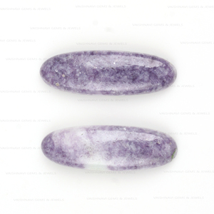 Lepidolite หินอัญมณีทรงวงรียาว10X30มม. ทรงแบนปรับเทียบหลังหลวมอัญมณีสำหรับทำเครื่องประดับ - Product Image 4