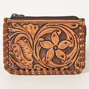 Cartera Tarjetero de Cuero Auténtico Estilo Bohemio Occidental Rodeo International, con Cierre de Cremallera, Unisex, con Herramientas de Cuero Artesanales - Product Image 2