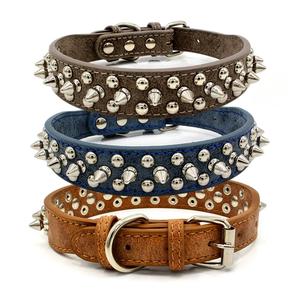 Venta al por mayor nuevo diseñador Fiver Colors Dog Bite tachonado collares Golden Spiked Dog Pet <span class=keywords><strong>Collar</strong></span> para perros medianos y grandes - Product Image 1