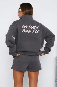 Fabricant Personnalisation professionnelle de top de sweat pour femmes et ensembles de shorts assortis en tissu polaire du Pakistan - Product Image 4