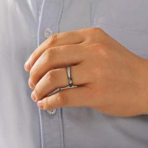 Anillo de Boda para Hombre Jeulia Classic Wave de Plata de Ley - Product Image 6